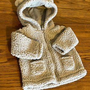 Carter’s Fleece Zip Up Jacket, 3 months, hood and patch pockets